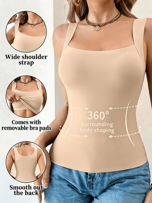 2 in 1 womens fashion tummy control shaping vest with chest pads pda abdominal control bodysuit conservative shapewear for postpartum wear no underwear vest style