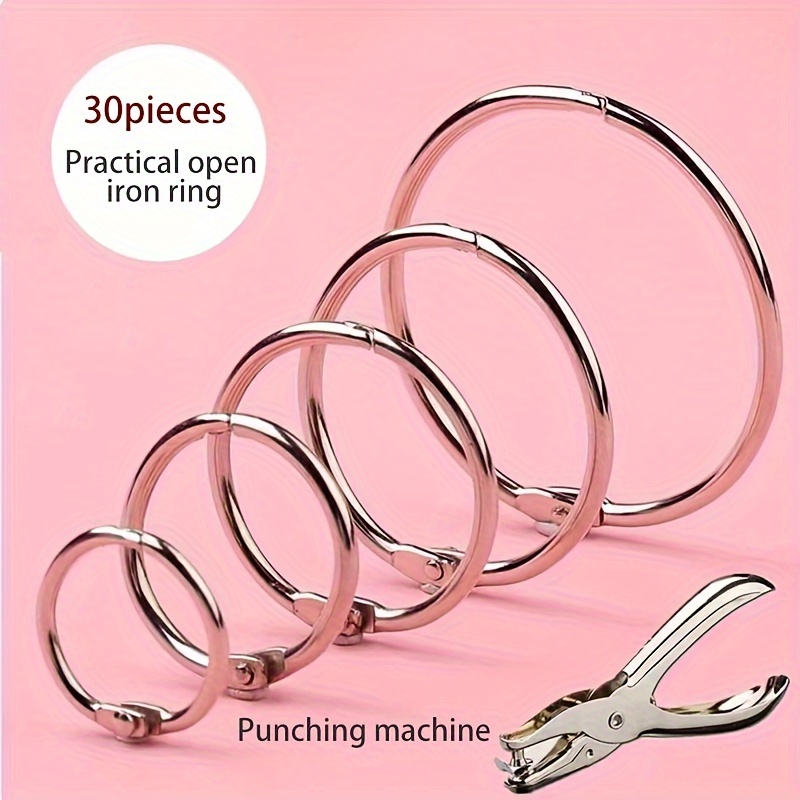 Anillos De Metal Para Carpetas De Hojas Sueltas De 30 Mm, Paquete De 20 Anillos De Libro Para Tarjetas Flash, Tarjetas De índice, Folletos, Color