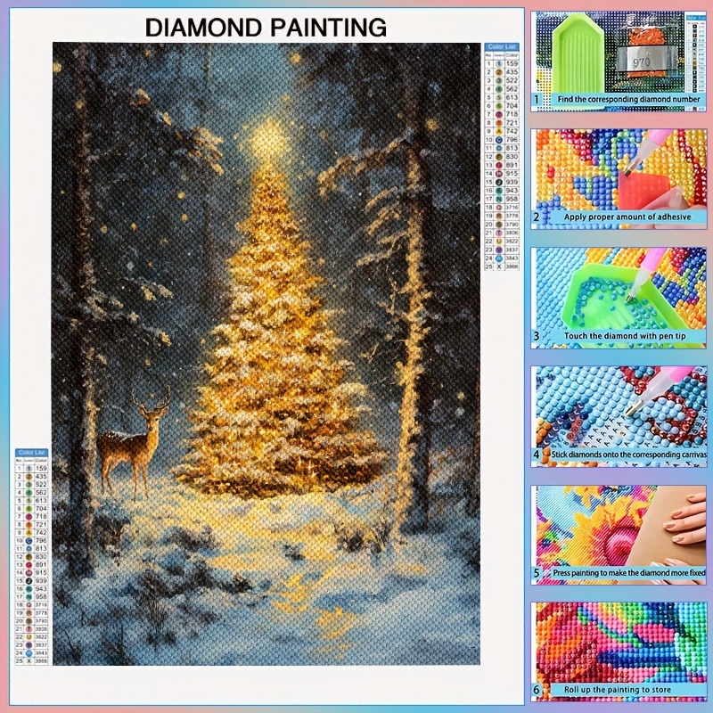 

Christmas Theme 5d Diamond Painting Kit For Adults, Full Drill Round Diamond Art Set, Diy Craft Mosaic Wall Art, Beginner Friendly Home Decor Gift, 30x40cm