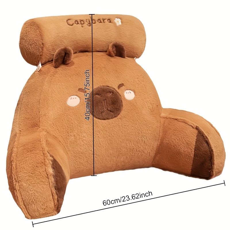 1pc Anime Capybara Plush Pillow - Cute Cartoon Design, Soft Polyester, Zipper Closure, Hand Wash Only, Multi-Use for Bed, Sofa & Travel, Brown Home Decor, Bed Accent Piece, Whimsical Design