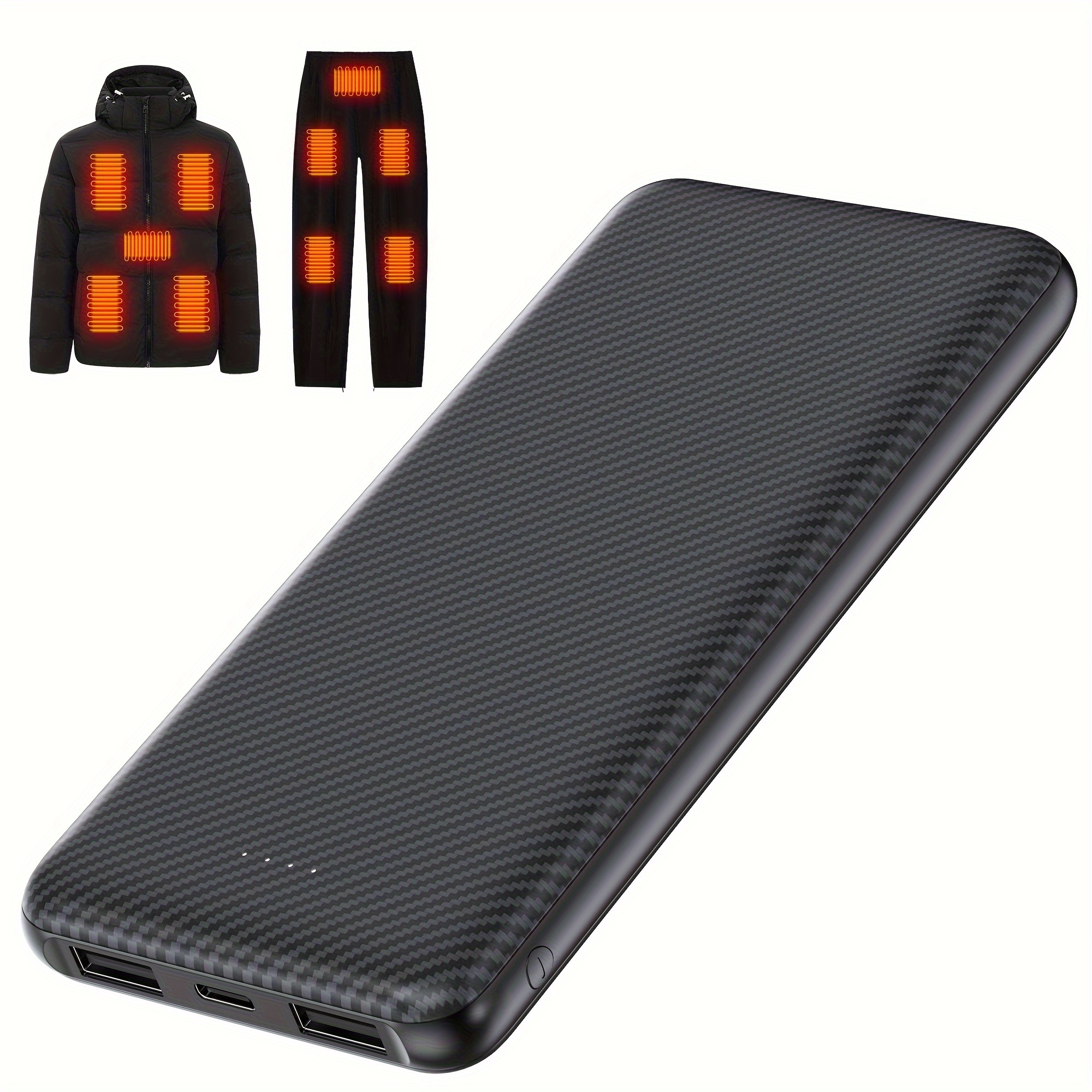 

Battery Pack For Heated Vest, 10000mah 5v 3a Power Bank Portable Charger For Heated Jackets Heated Hoodies