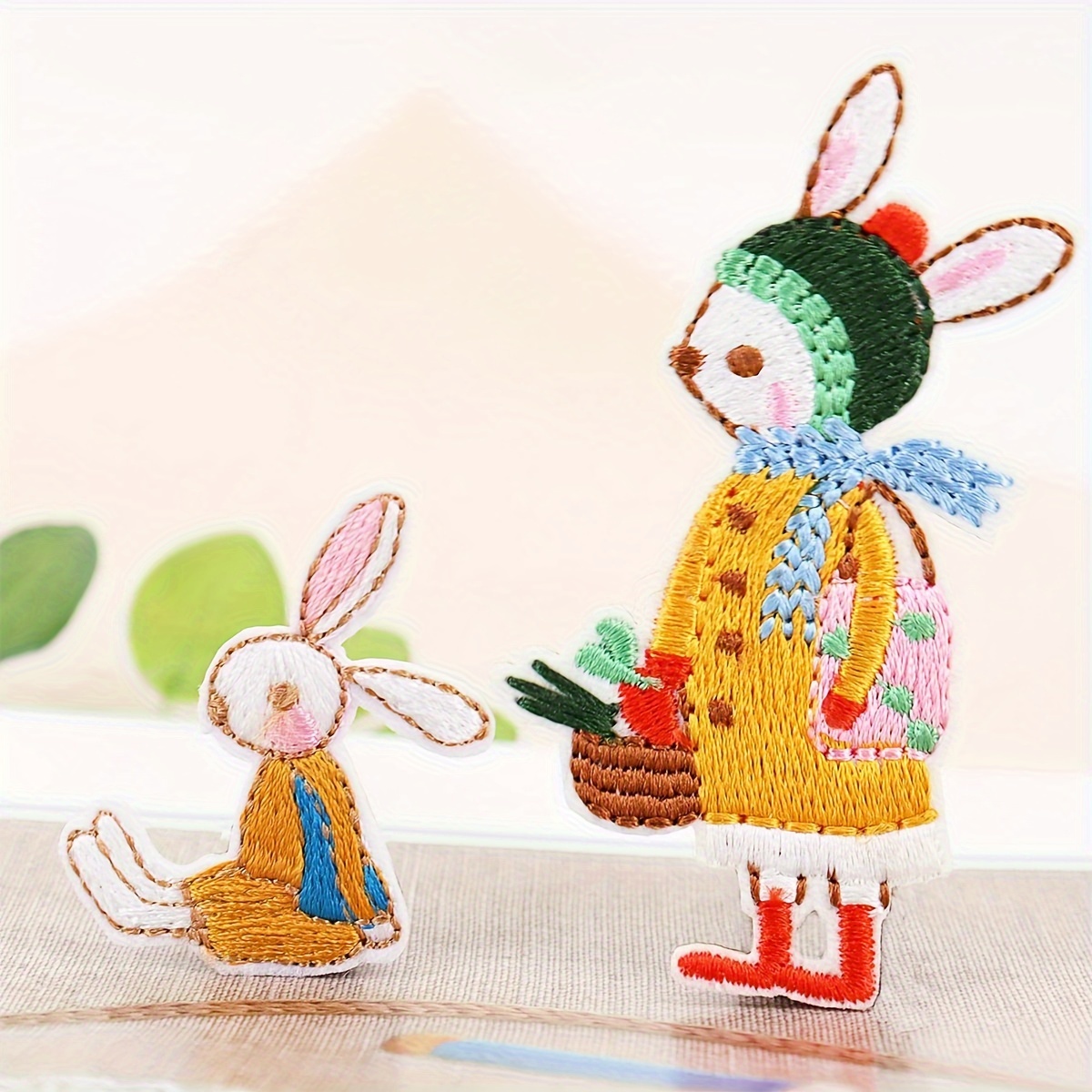 

2pcs Or 3pcs Rabbit Embroidered Cloth Patch Iron On Patch Suitable For Clothing Repair And Decoration, Diy Jeans Jackets Clothing Bags Hat Decoration Patch