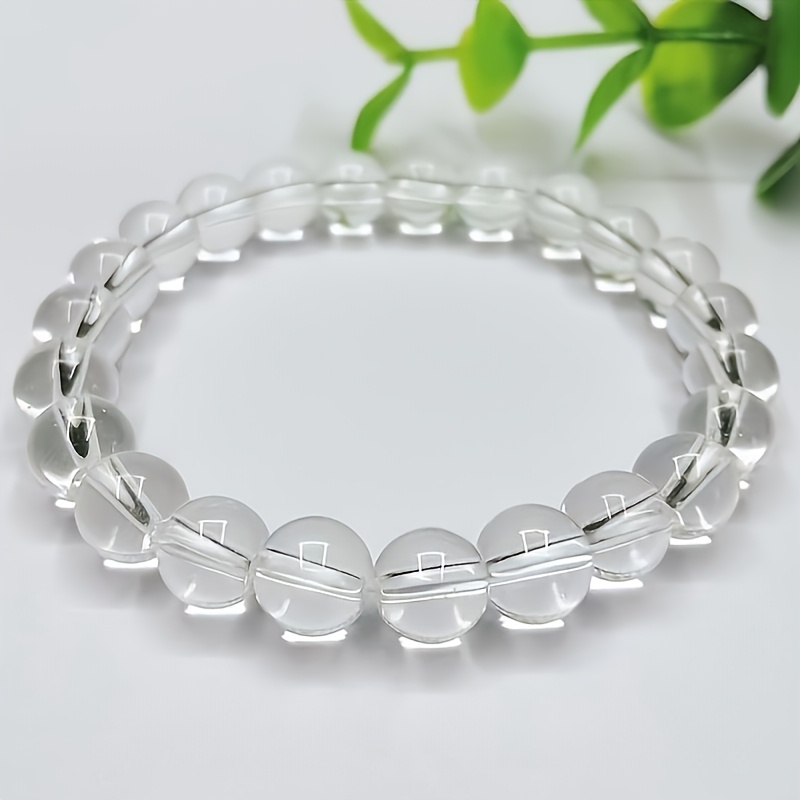 TEMU Pulsera Elegante de Estilo Bohemio con Cuentas de Cristal Transparente, Joyería Elástica y para Uso Diario y Regalos, Accesorio para Todas