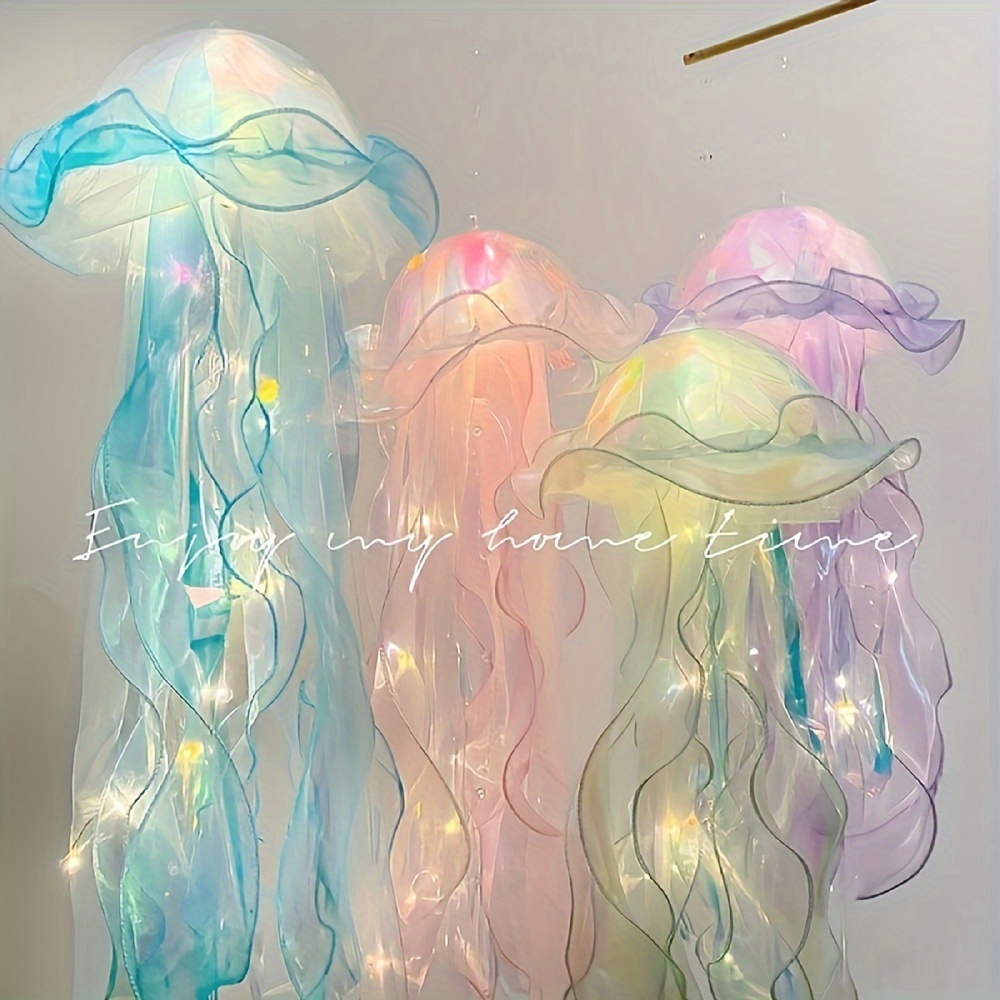 

2pcs Of Jellyfish-shaped Led Chandeliers, Suitable For , Garden, Tree Decoration-decorative Lights With Color-changing Effect