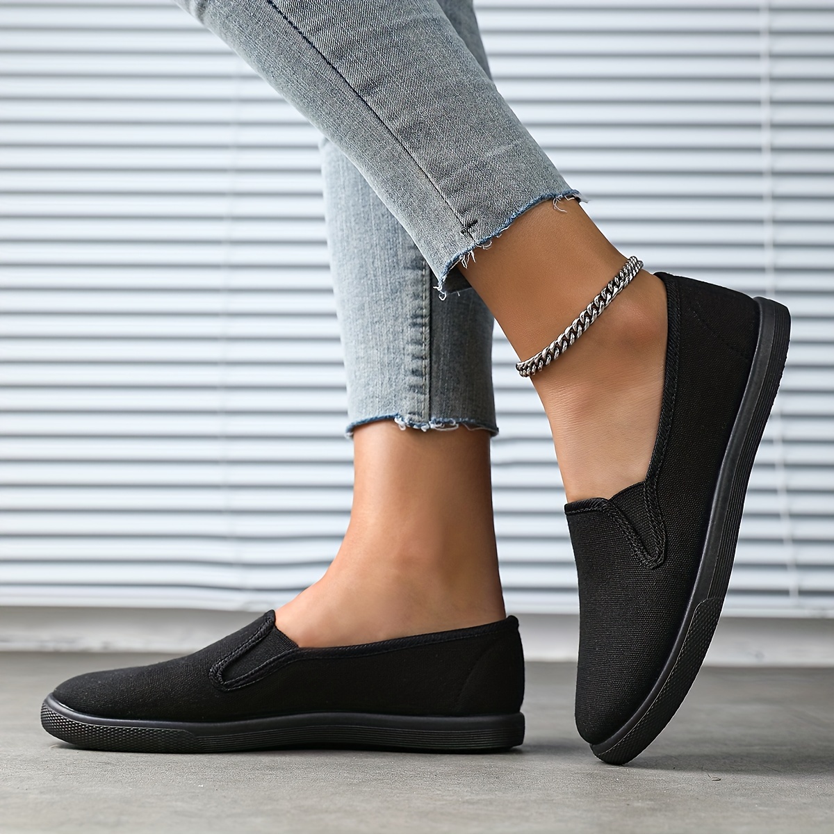 womens solid color elegant loafers lightweight flat footed walking shoes comfortable low cut casual shoes plus size very suitable for work or outdoor activities women shoes 3