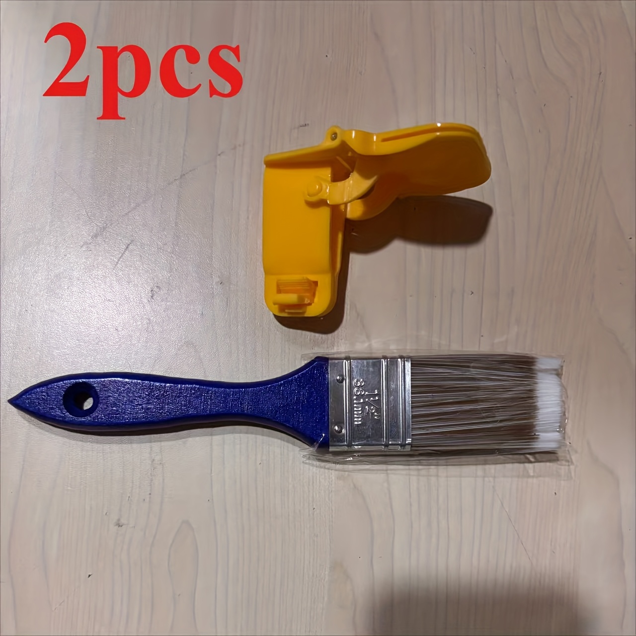 2pcs Painting Brush With Color Guide, Durable Plastic Handle, Multi-use Diy Paint Tool For Frame, Wall, Window, And Ceiling Edging, Lightweight, Precise Latex Paint Trimming Separator Tools