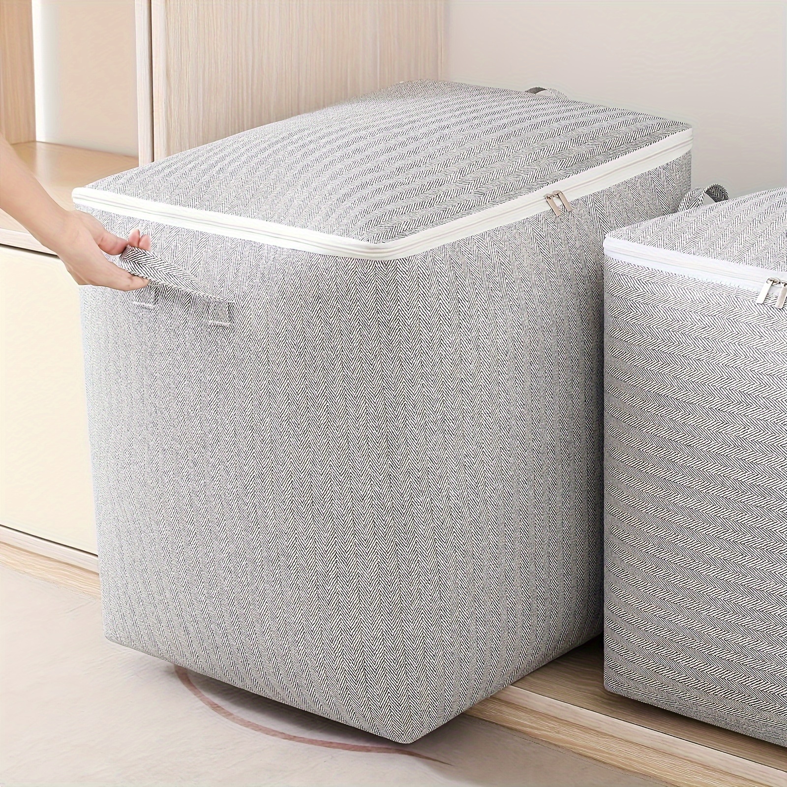 

Classic Fabric Storage Bin: Large Capacity, Multi-purpose, Suitable For Bedroom Closet Organization - Durable, Portable, And Weather-resistant