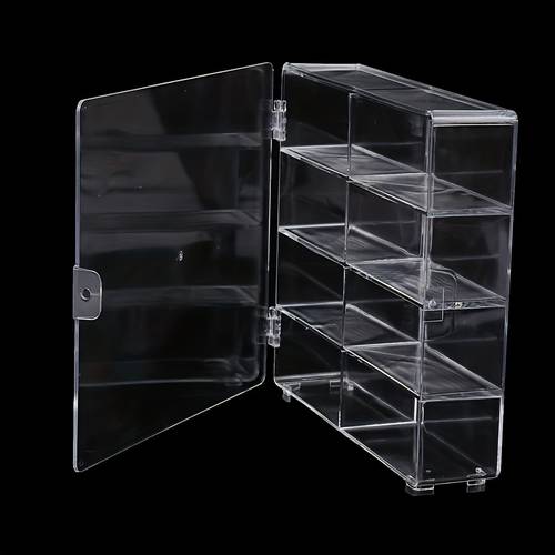 high quality acrylic display box with 8 card slots suitable for art storage dustproof transparent display case with doors for car model storage