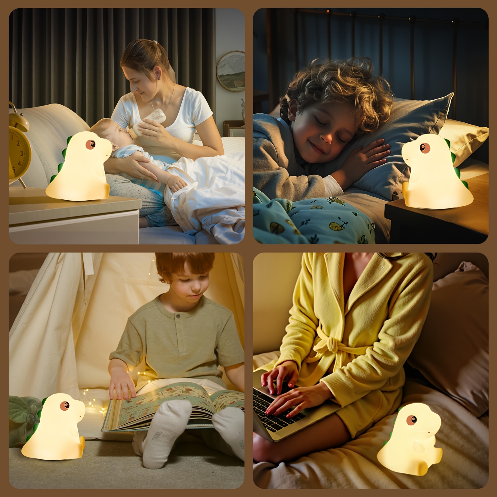 soothing sleep light little dinosaur unicorn silicone patting night light baby feeding eye protection bedroom   sleep desk lamp Product details 2