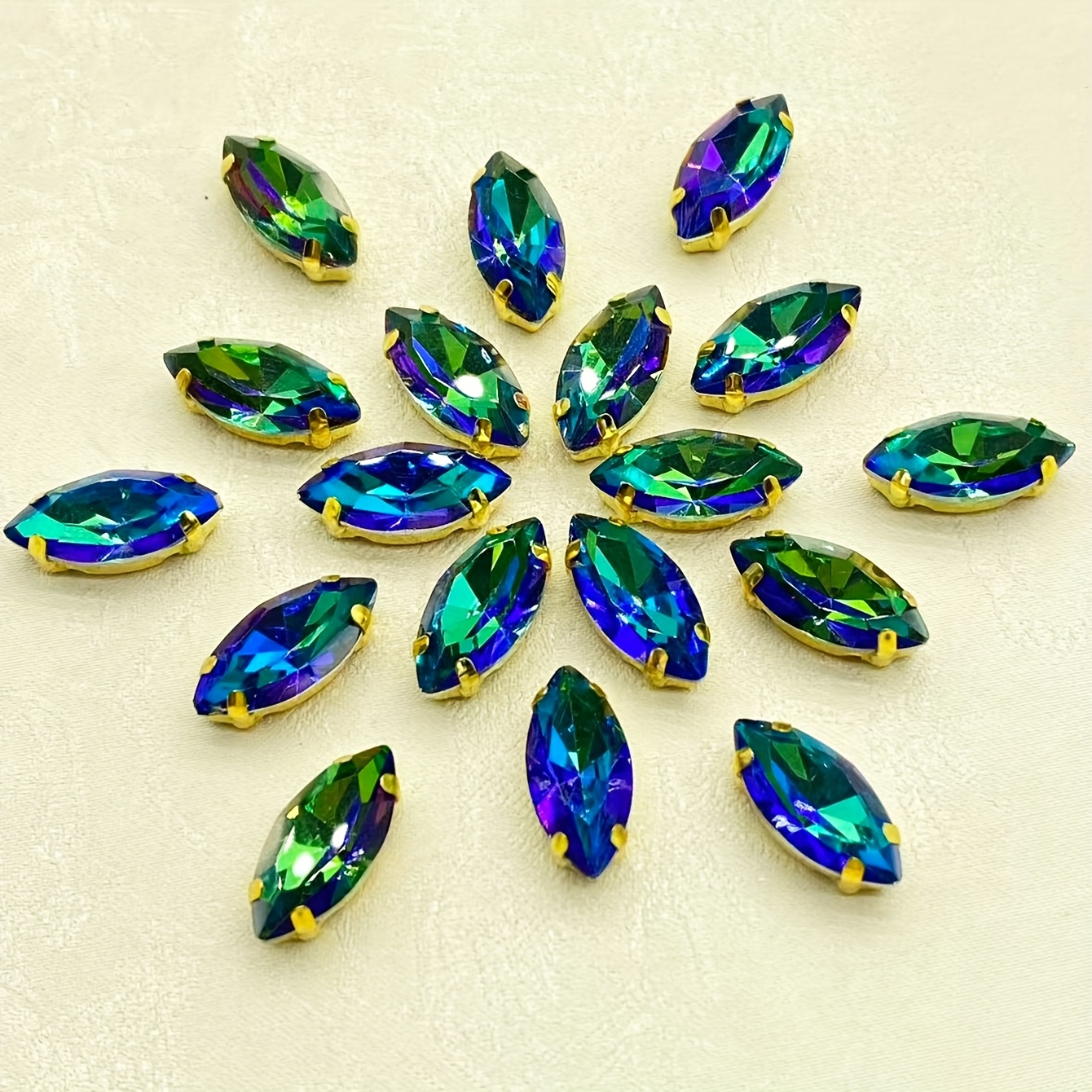 40pcs Sew On Rhinestones Mixed Color Mixed Shapes Glass Rhinestones Sew On Mental Flatback With For Jewelry Crafts Clothes Diy Craft Shoes Dress Jewelry Making
