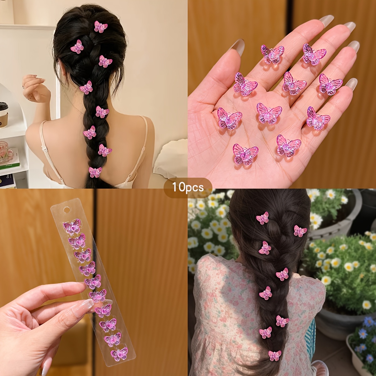 10 Purple Pearlescent Hair Clips, Suitable For Daily Use As Hair Accessories