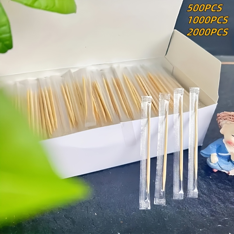 Bamboo Wooden Toothpicks Biodegradable Disposable Bamboo Toothpick In - Foto 6