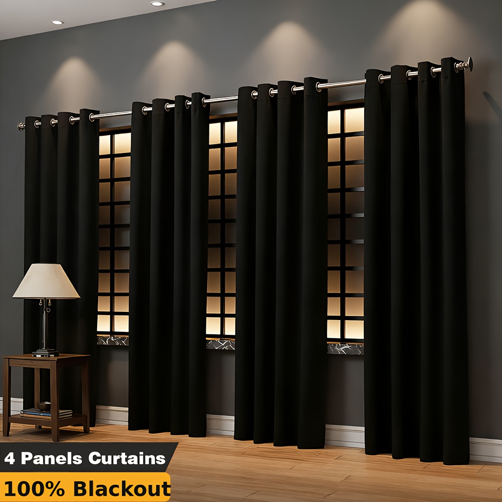 4pcs   room bedroom blackout curtains living room bedroom blackout curtains heat insulation noise reduction privacy protection privacy screen partition curtains suitable for living rooms bedrooms   and courtyards