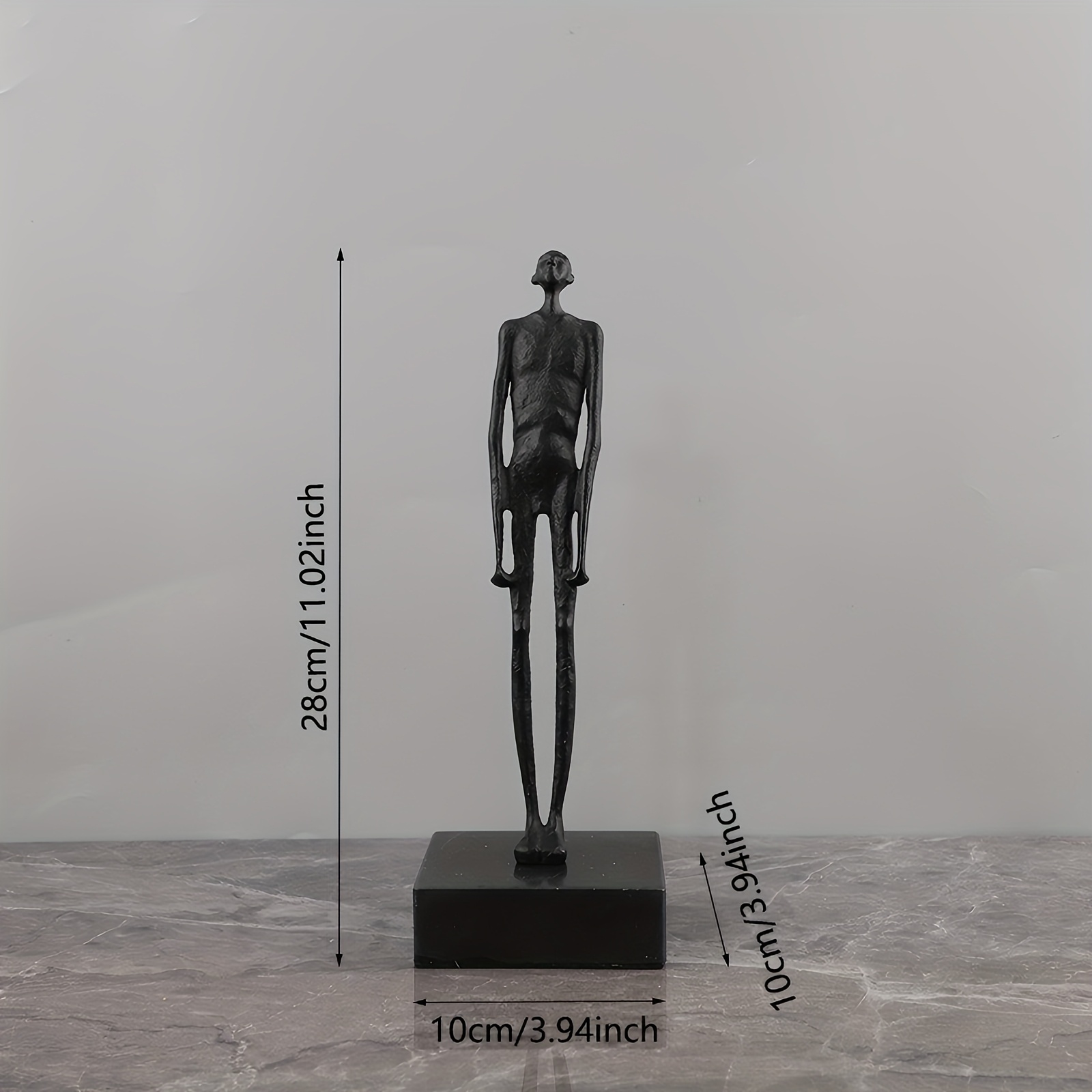 Image of 1pc Modern Minimalist Gazer Cast Iron Figure Sculpture Ornaments Living Room Porch Desktop Ornaments