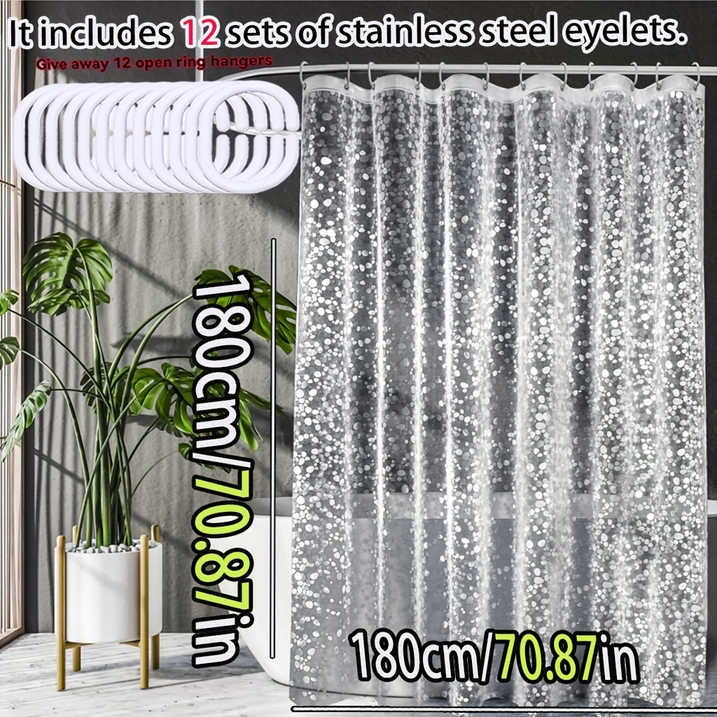 Image of The In The Bathroom Pebble-patterned Bathroom Shower Curtain Partition Curtain Of The Bathroom Inch With A