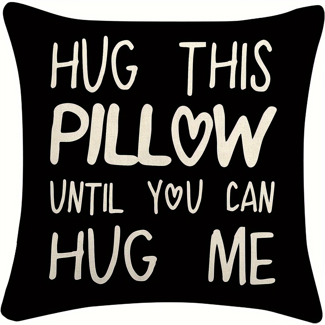 

Cozy 'hug This Pillow Can ' 18x18 Inch Plush Throw Pillow Cover - Long Distance Relationships & Birthday Gifts, Zip Closure, Hand Wash Only