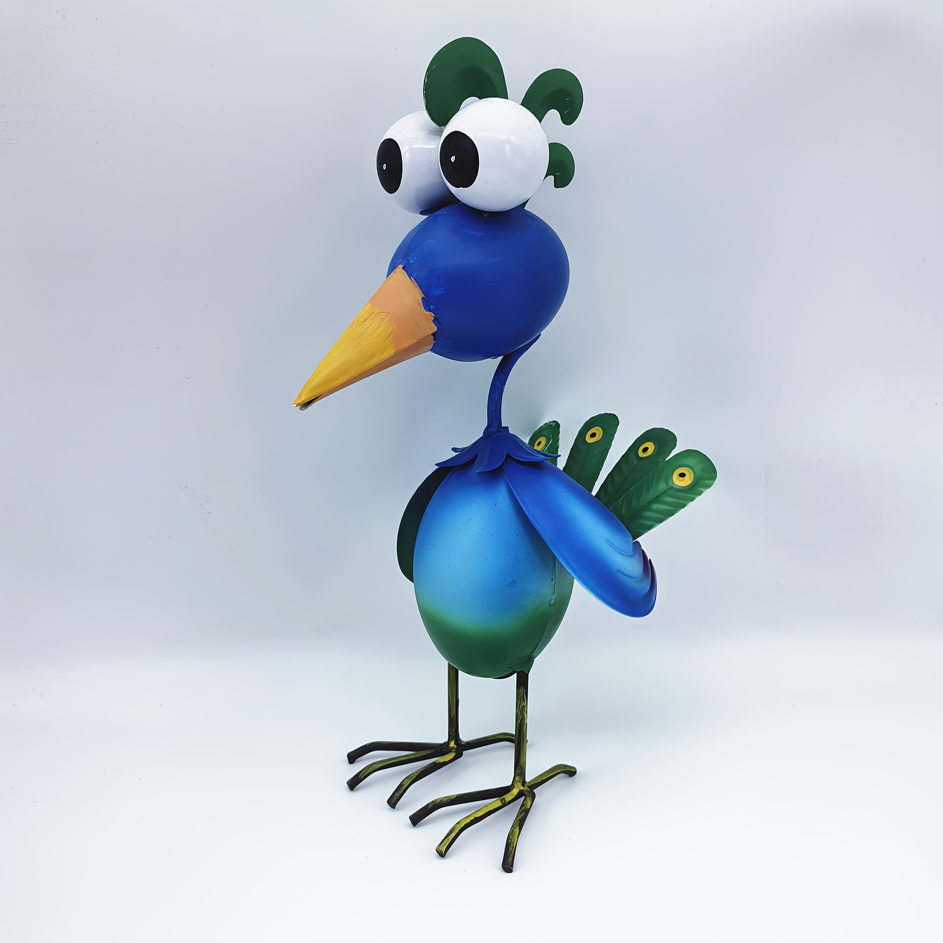 Image of 1pc 3d Metal Peacock Outdoor Statue, Peacock Garden Decoration Yard Art, Suitable For Home, Garden, Patio, Backyard, Porch Lawn Decor