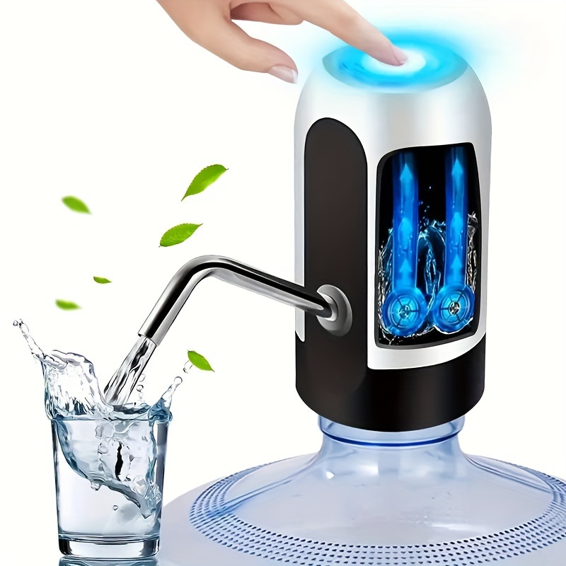 usb rechargeable portable water pump fits 3 5 gallon bottles easy automatic dispensing for camping home details 2