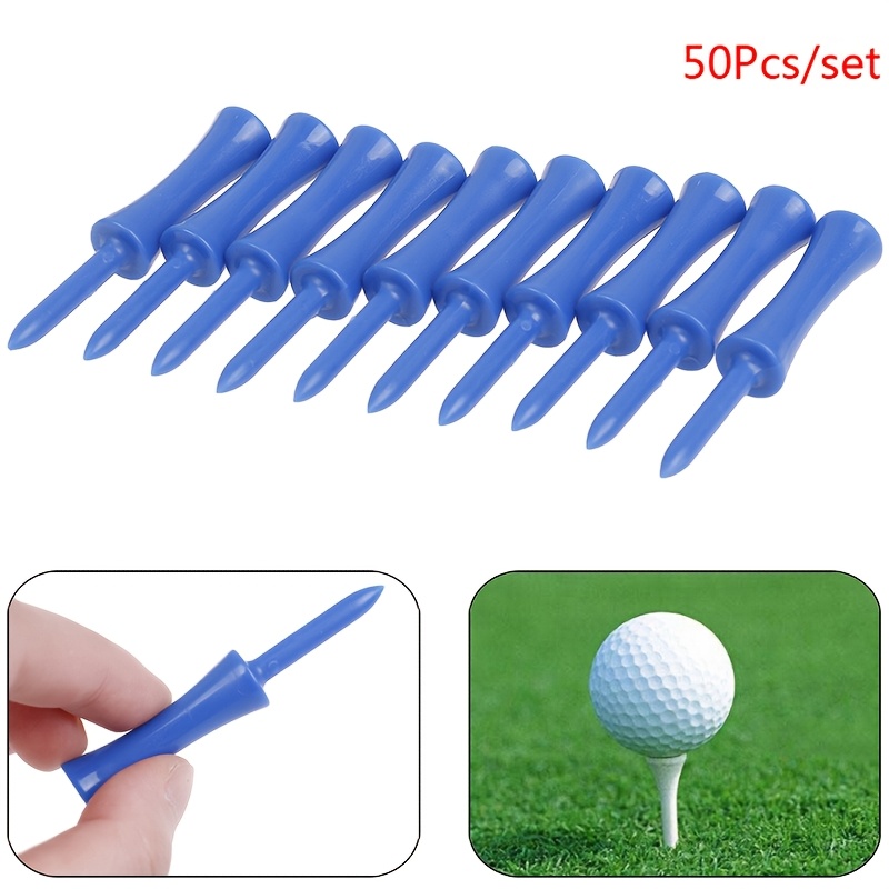 

50pcs Blue Golf Tees - Plastic, 2.68" Height Shots