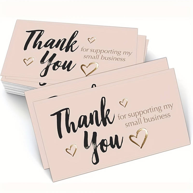 

50pcs Thank You For Supporting My Small Business Card, Business Card Size 3.5 X2in, Thank You Card For Online Retail Store, Small Business, Customer Bag Insert