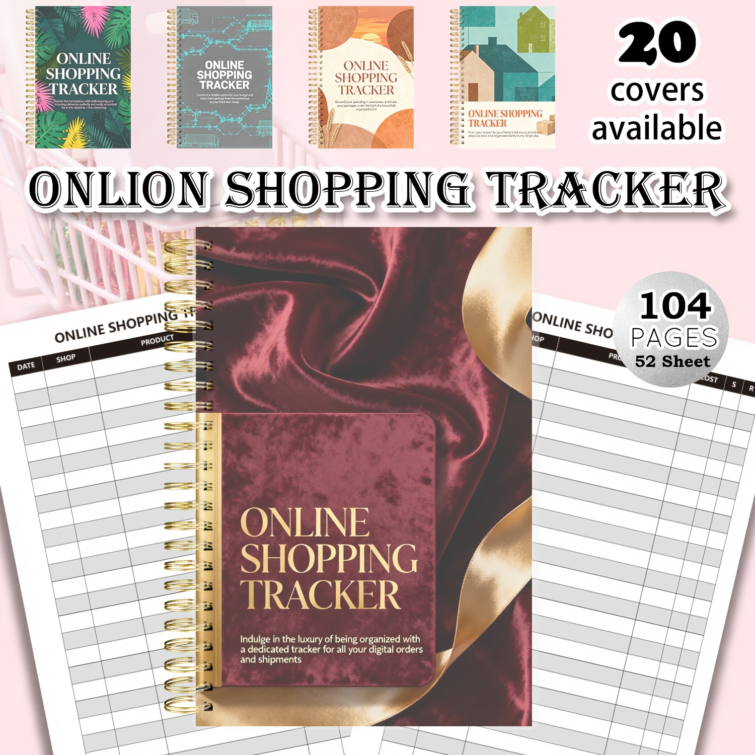 personal shopping budgeting sheets online shopping   record log book with a5 spiral binding for order management 52 sheets order information registry for household expense monitoring