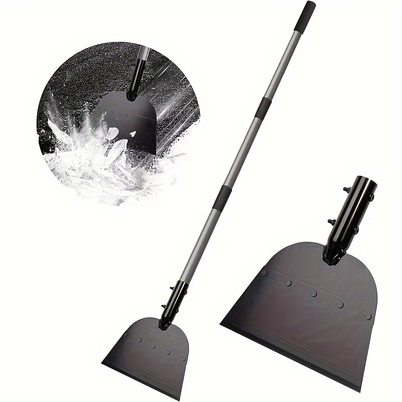 TEMU Metal Snow Shovel, Metal Snow Shovel For Outdoor, Wear-resistant Cleaning Shovel, Portable Ice Shovel With Handle For Garden, Lawn