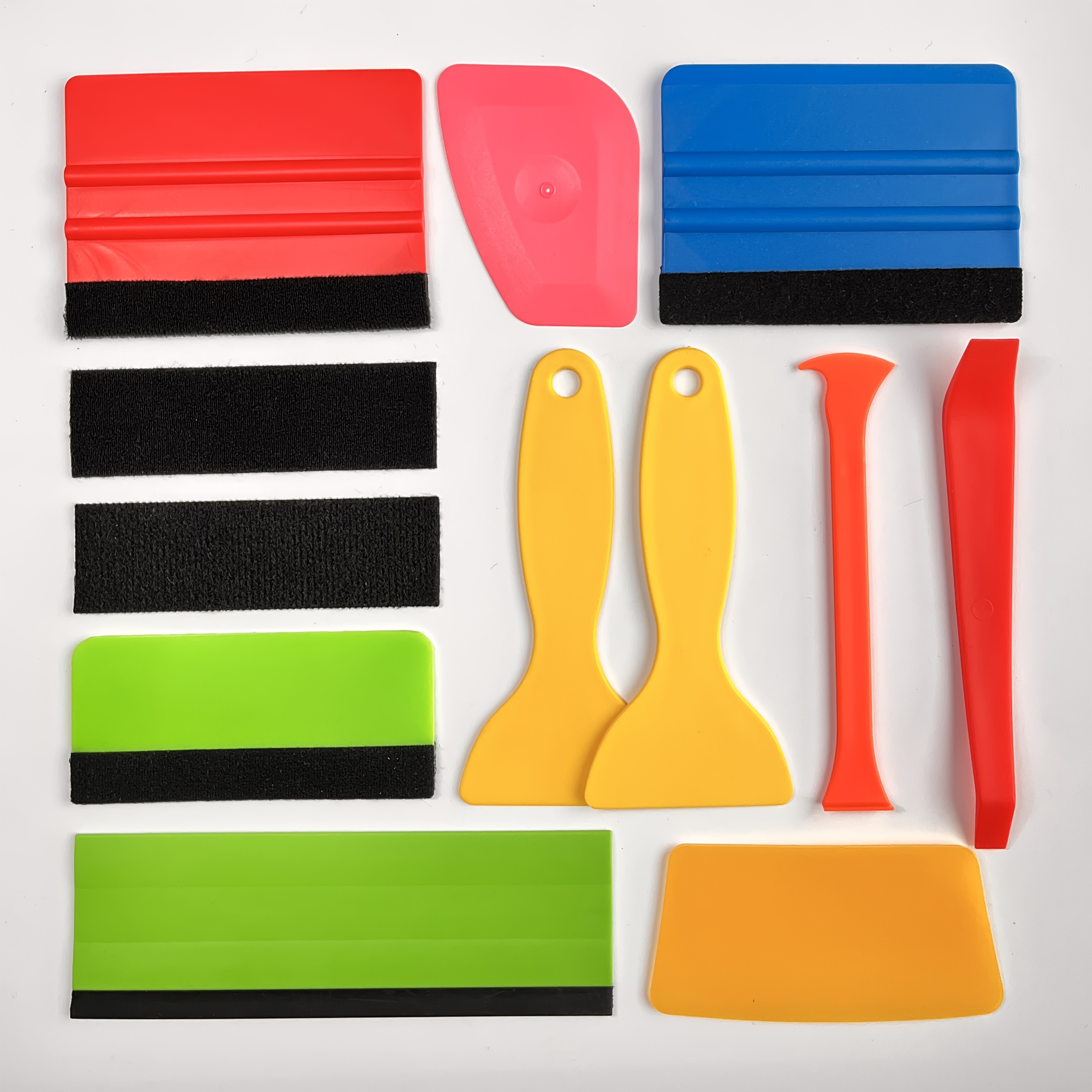 E-shop 6er/12er Set Auto Fensterfolien-Set, Filzschaber Auto Fensterfolien Werkzeug, Vinyl Folien Werkzeug Set, Auto Geradeschaber Werkzeug, Geeignet