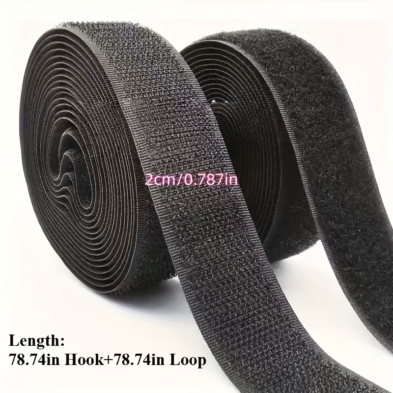 TEMU 2 Rolls In 1 Set - Sewing Tape | Easy To Sew, With, Suitable For Clothing, Shoes, And Bags - Black Interlocking Polyester Fiber