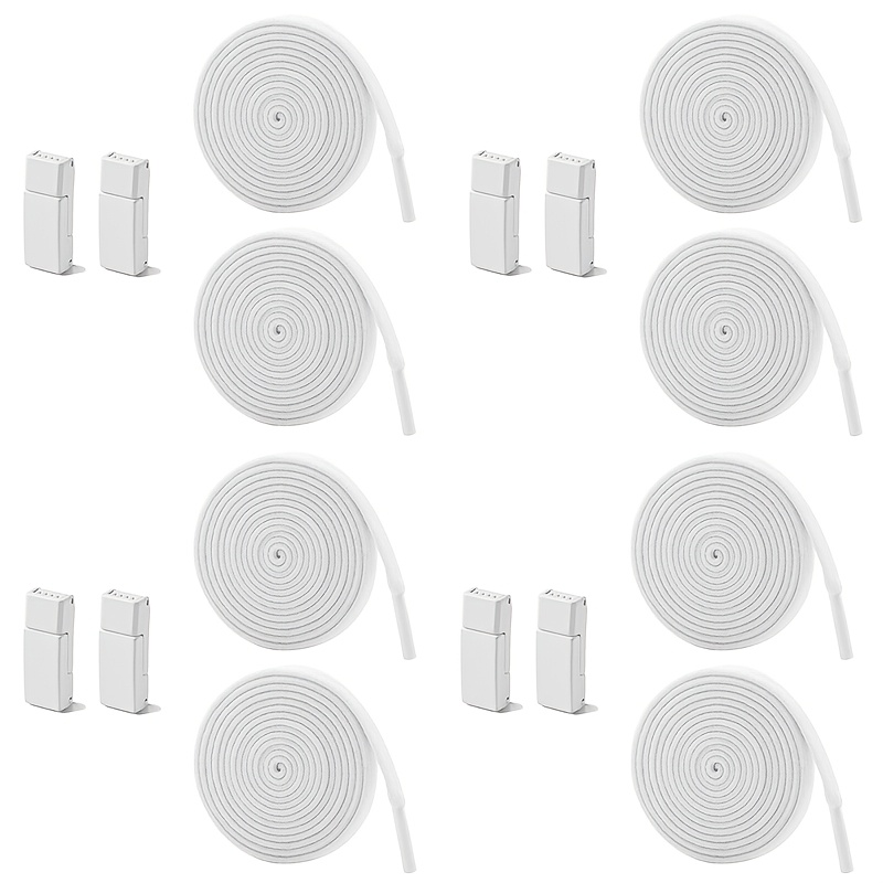TEMU 4 Paires de Boulons Élastiques Faciles à Enfiler avec Boucle Magnétique Carrée, 8 mm, Élargis, en Spandex, Adaptés aux Chaussures Décontractées