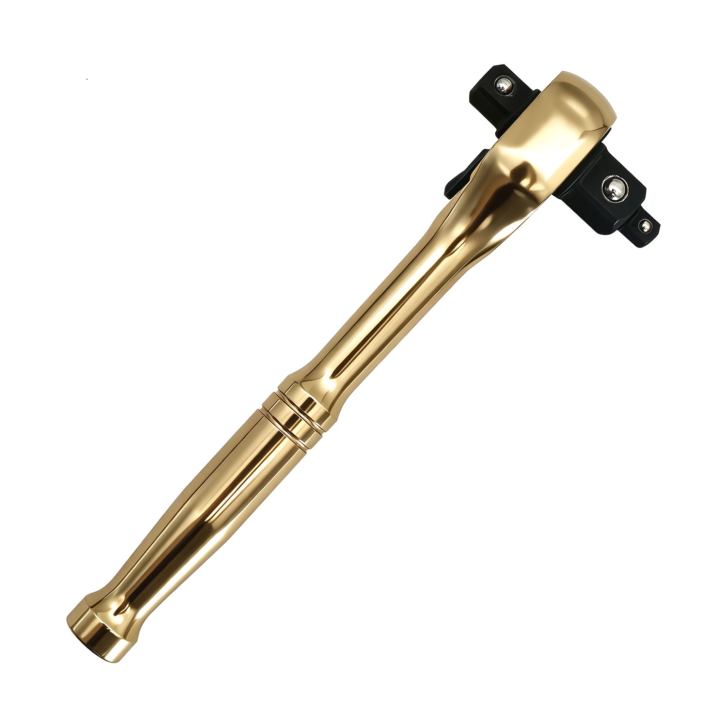TEMU Clé à cliquet dorée à 72 dents, réversible à double tête, douille à entraînement 1/4" 3/8" 1/2", outils à main pour réparation automobile