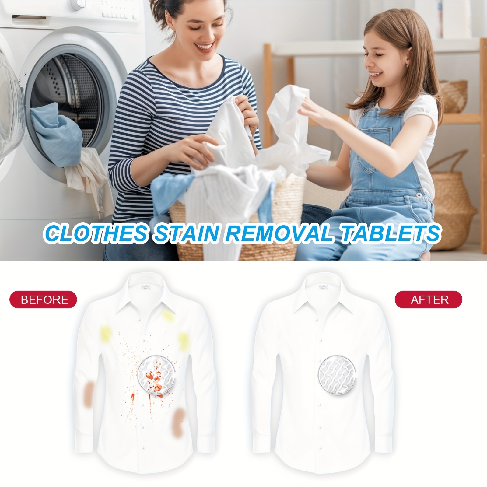 20pcs clothes stain remover effervescent tablets eliminates yellowing oil grease stains essential home cleaning tool details 6