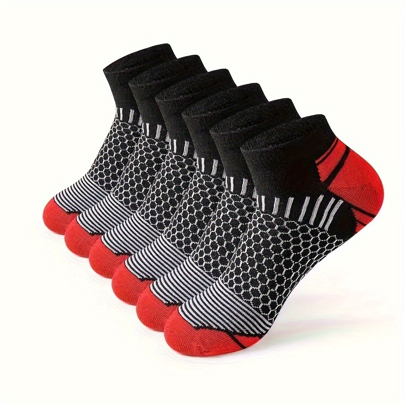6 Pairs Of Men's Low Cut Ankle Socks, Anti Odor & Sweat Absorption Breathable Socks, For All Seasons Wearing