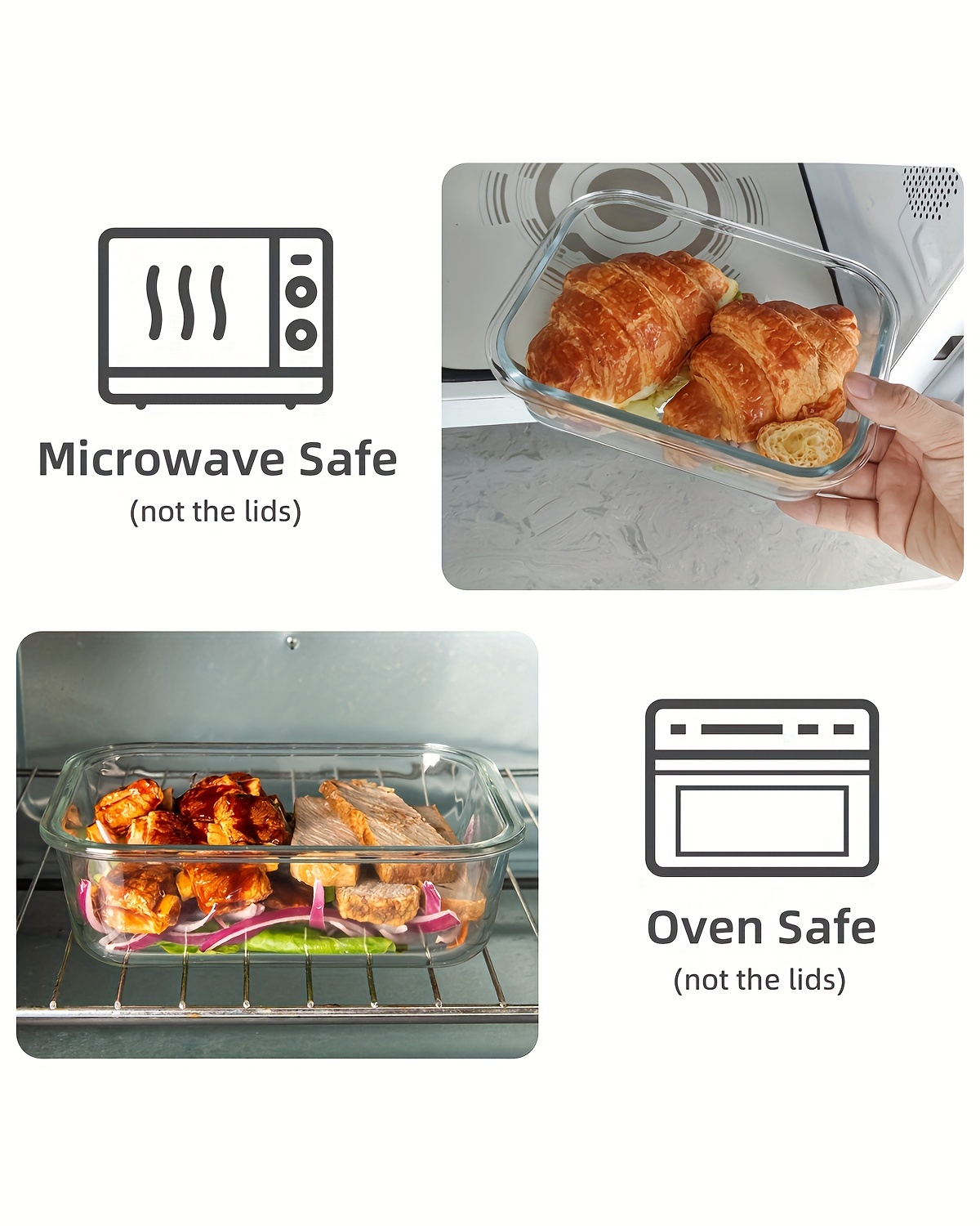 2 pack glass food storage containers with airtight lids ideal for meal prep lunches microwave and dishwasher safe Product details 2