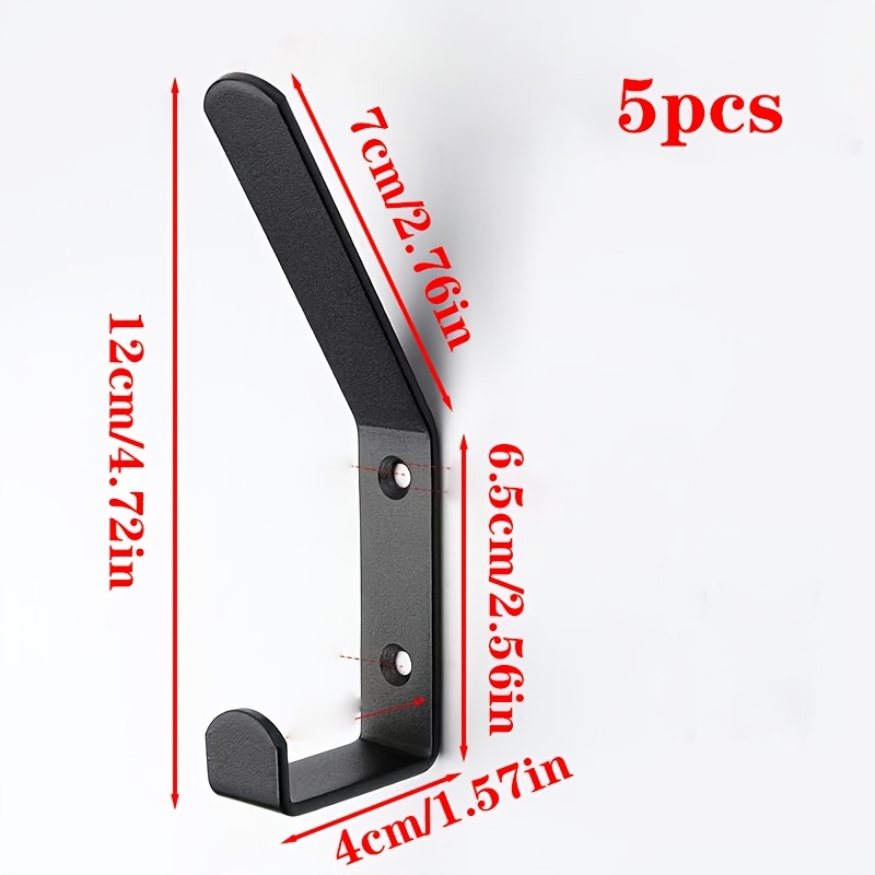 TEMU 3pcs/5pcs/10pcs Set Of Heavy-duty No-drill Door Hooks, Suitable For Walls Or Door Surfaces. Removable Without , For Hanging Coats, Hats, Towels,