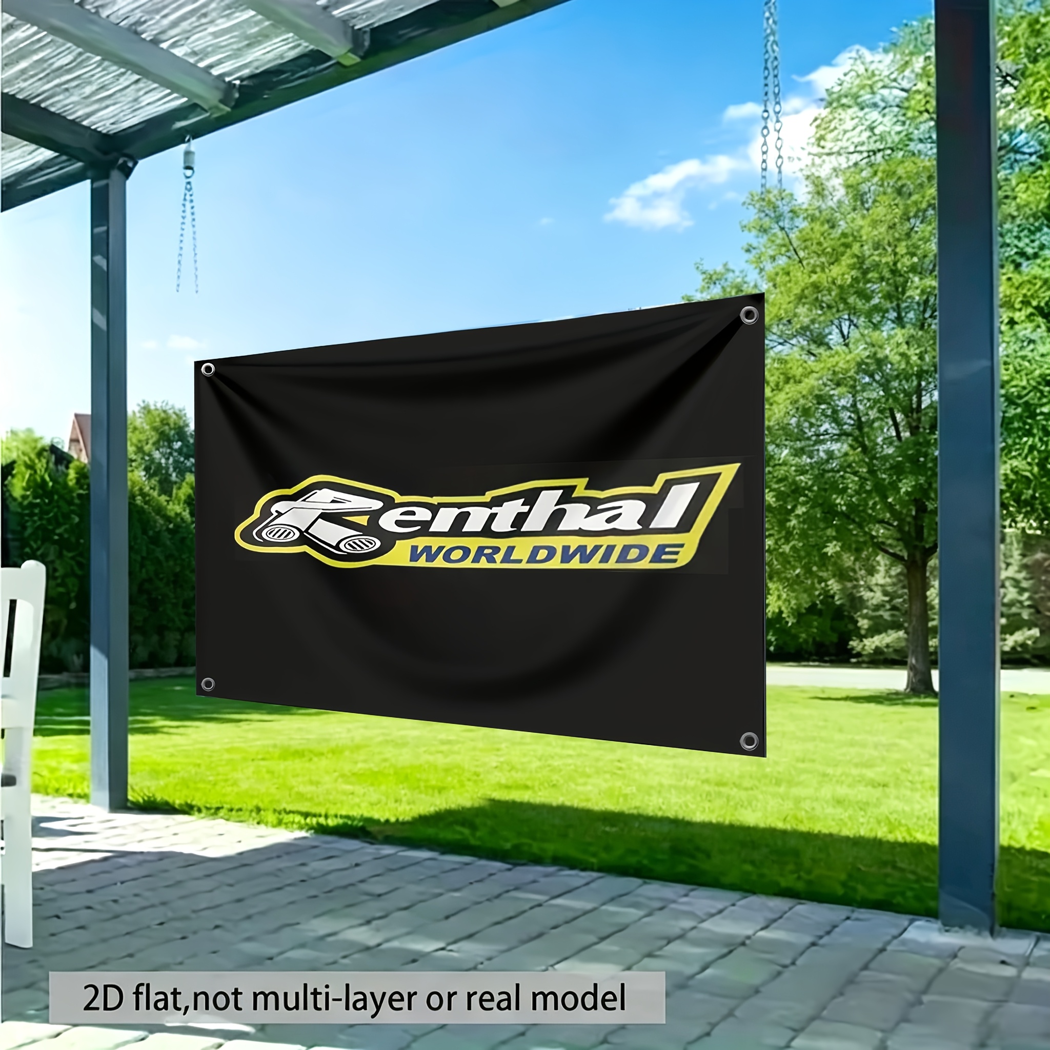 TEMU 2d Flat, A 2d Banner Showcasing R- , Available Sizes: 3x5 Feet And 4x6 Feet. This Four-grommet Flag Is Printed On , Made Of Polyester, And