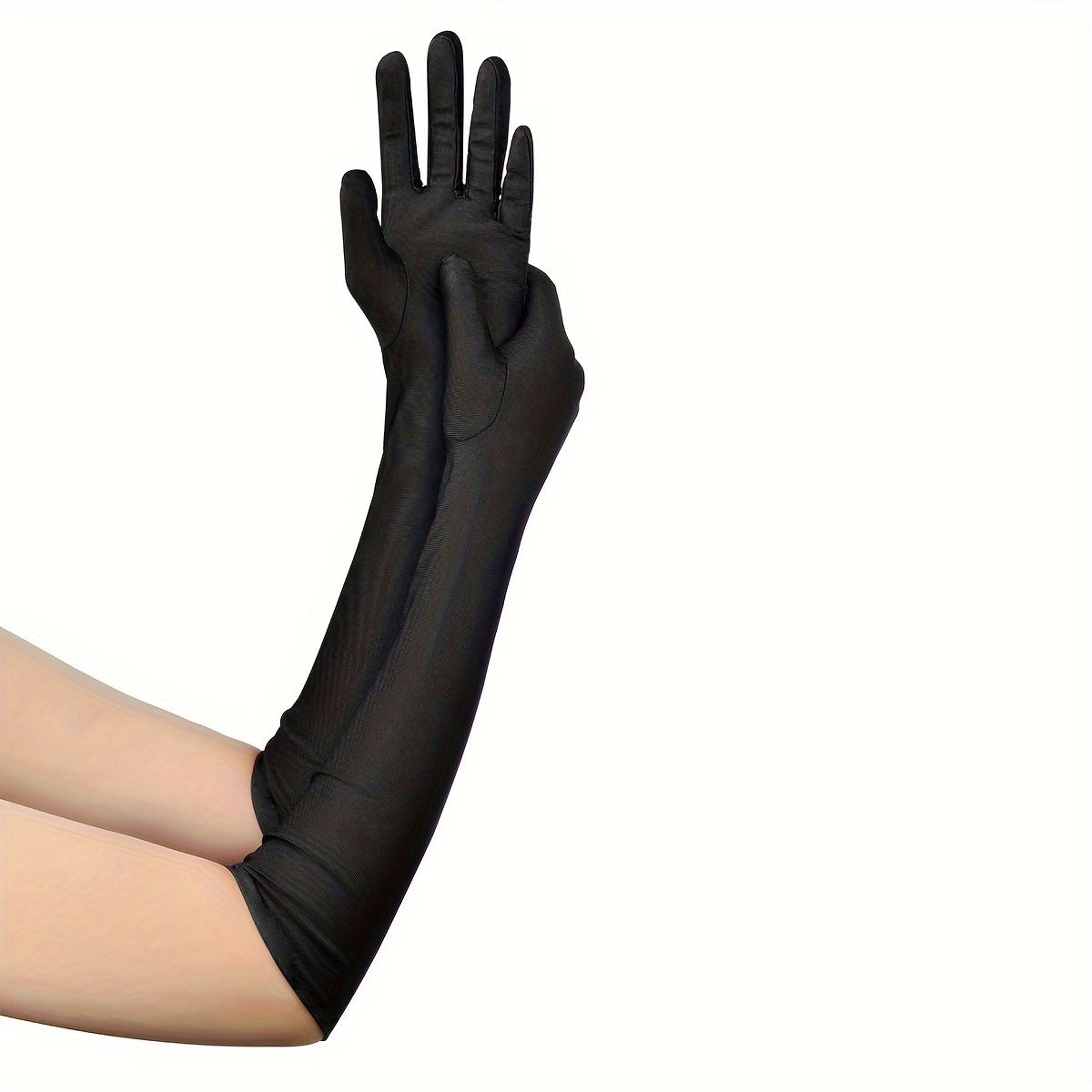 Guanti Corti Donna In Raso - Stile Anni '20, Per Feste, Halloween E Costumi