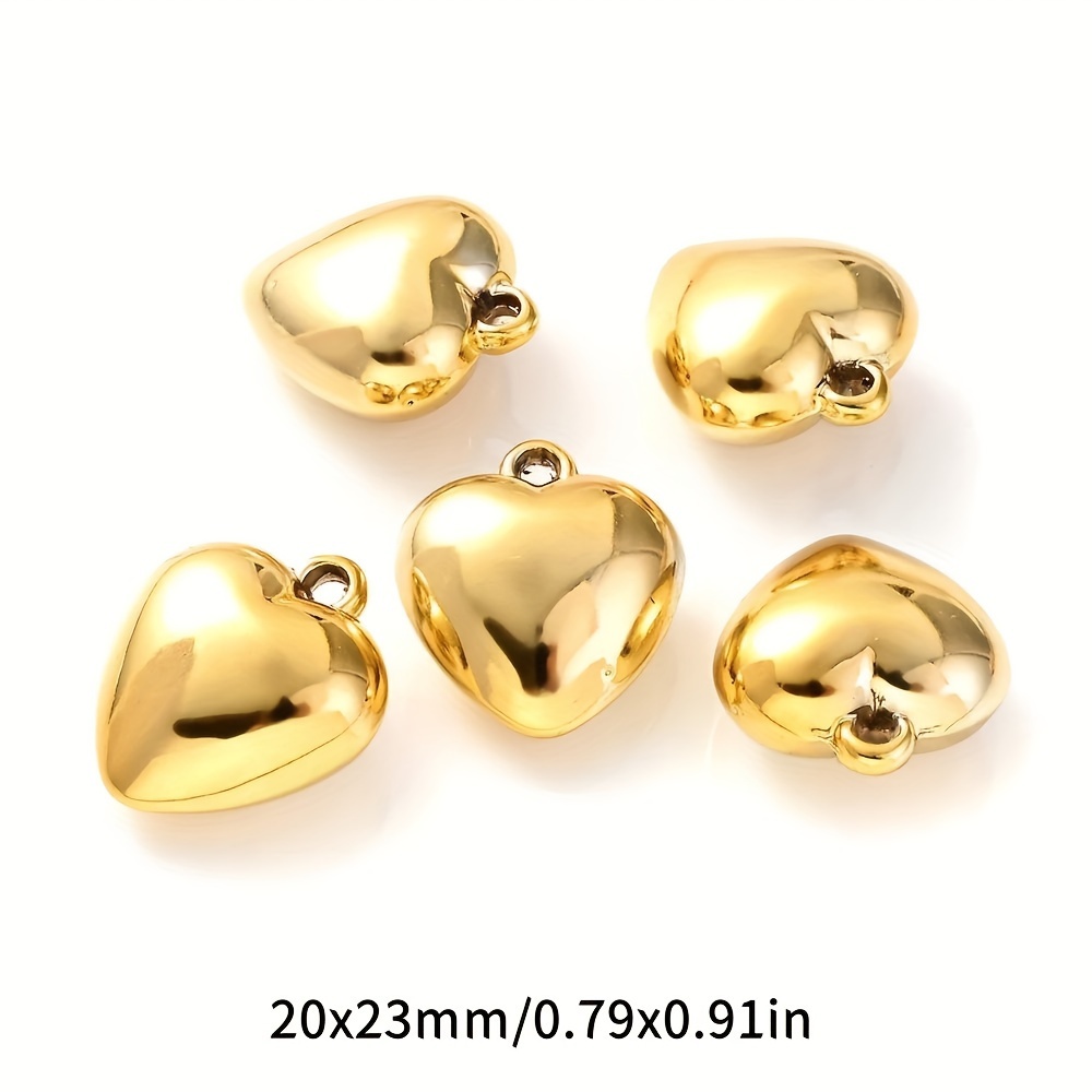 TEMU 5pcs Set Large Heart-shaped Beads, Pendants For Jewelry Making, Necklaces, Key & Phone Chains, Crafts And Wedding Decorations