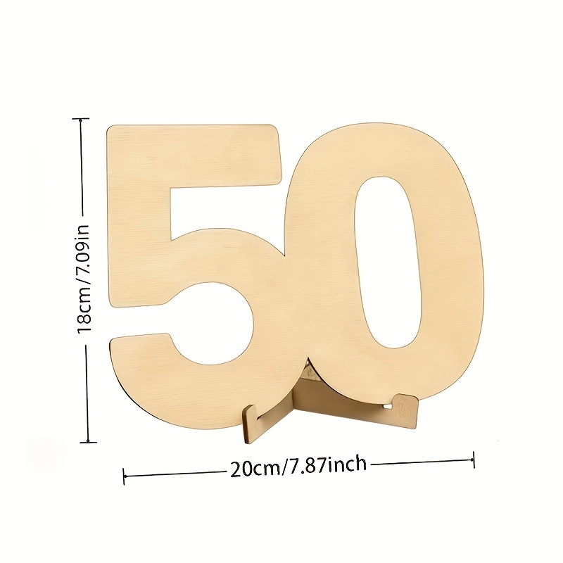 TEMU 1 Libro de Visitas de Madera para 50 Invitados, para Dejar Mensajes y , Adornos de Números de Madera para Escribir, Permitiendo a los Invitados
