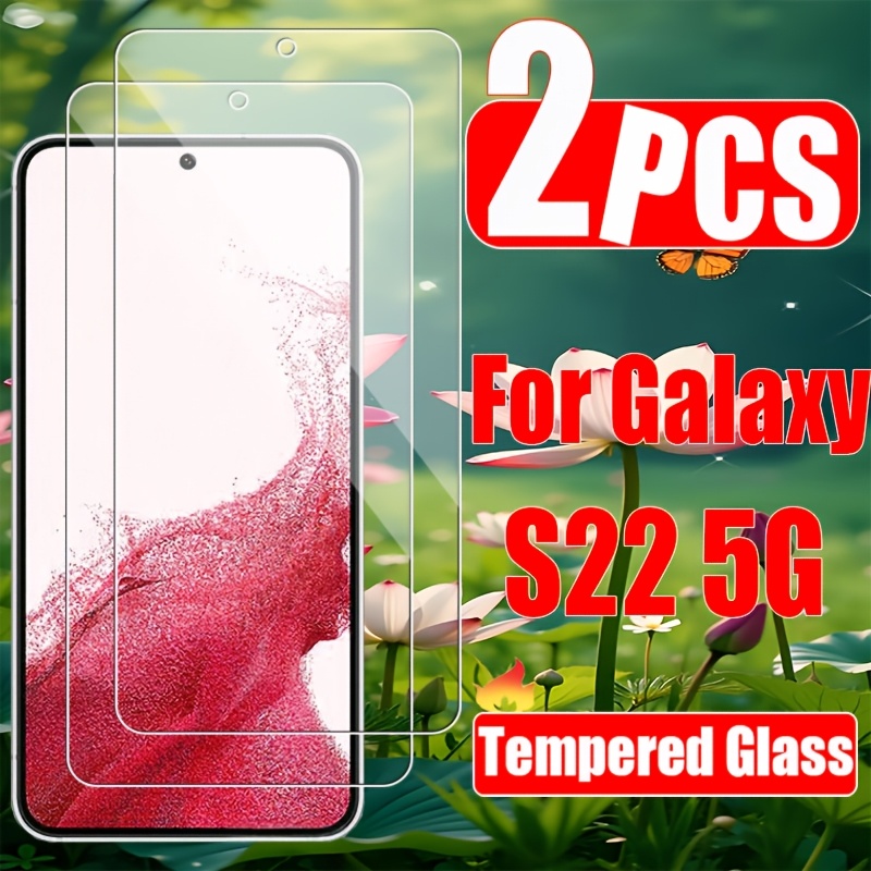 2 Pack Primerno za Samsung, Primerno za Galaxy S22 5G, Zaščita zaslona, Kaljeno steklo [9H trdota] [Brežastih mehurčkov ni] - HD prozorno in