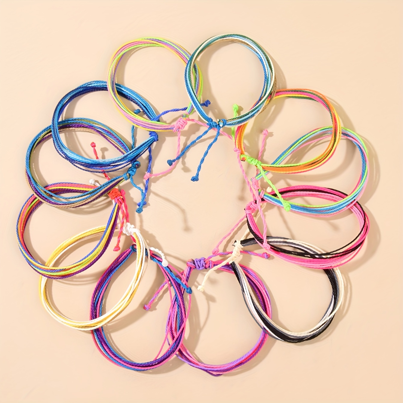 

12pc Colorful Braided Bracelet Set Adjustable Hand Rope Jewelry Set For Women Daily Wear