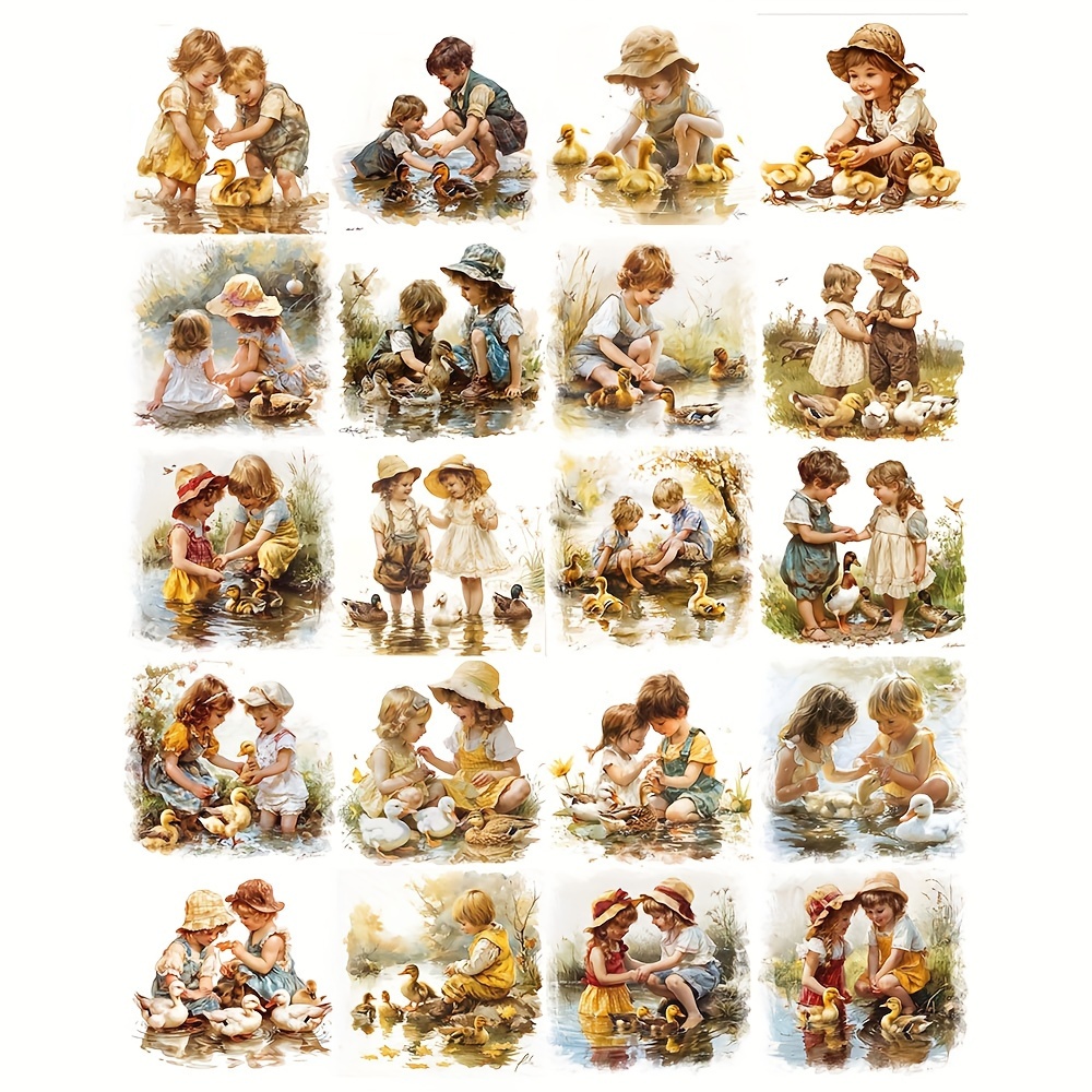 Image of Rustic Duck Sticker Pack Suitable For Diy Crafts, Scrapbooks, Luggage, Notebooks, Diaries, Photo Albums, Decorative Stationery Accessories, Aesthetic Decorative Stickers
