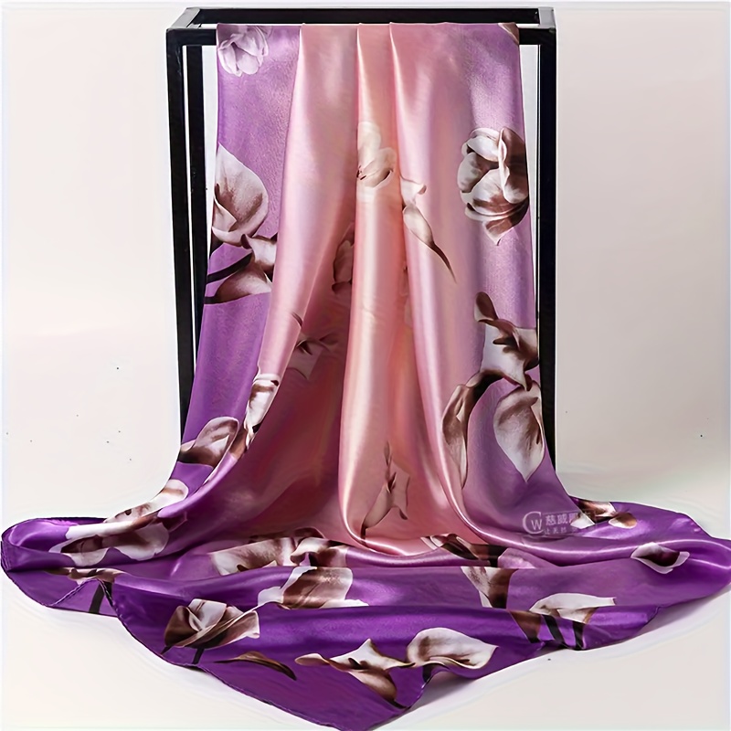 TEMU Scarf Measuring 35.43x35.43 Inches, Featuring A Stylish Print, Warm Headscarf For Outdoor Use, Suitable For , Trendy For Air-conditioned Rooms,