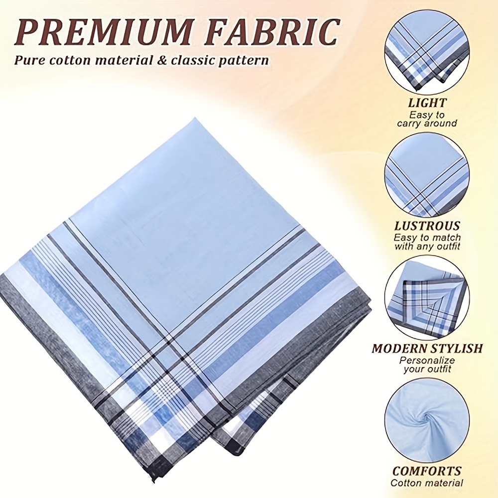 HOULIFE Fazzoletti Da Uomo 100% Cotone 60S Classico Motivo A Scacchi Colorati Plaid Fazzoletti Per Papa 44180399