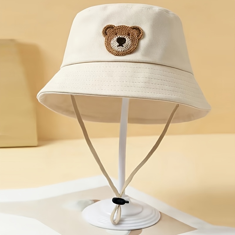 Cute Bear-head Fishing Hat. It Can Provide Shade When Going Out On A . Suitable For Boys And Girls To Going For A Walk Or Having Fun .