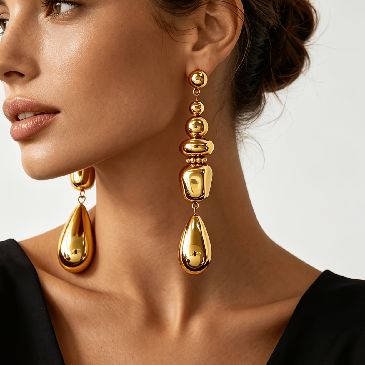 Women's Fashion Dangle Earrings, Geometric Beaded Drop Design