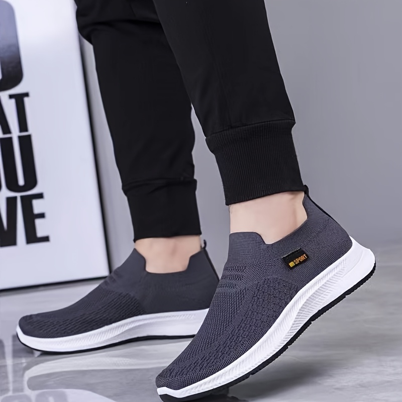 *'s Breathable Slip-On Knit Sneakers Lightweight Casual Streetwear Shoes  with Durable Rubber Sole, Low-* Toe Design for Spring Summer Fall
