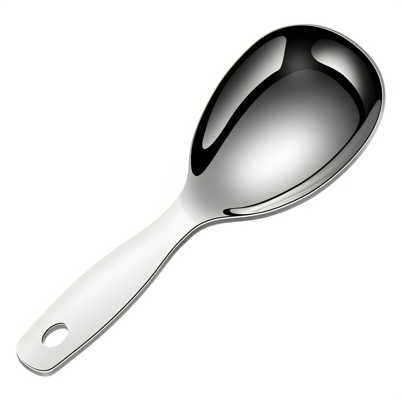 TEMU 1pc Large Stainless Steel Soup Spoon, Thickened And Durable With Ergonomic Handle, Spoon For Restaurant, Kitchen, Café Use With Soups, Sauces,
