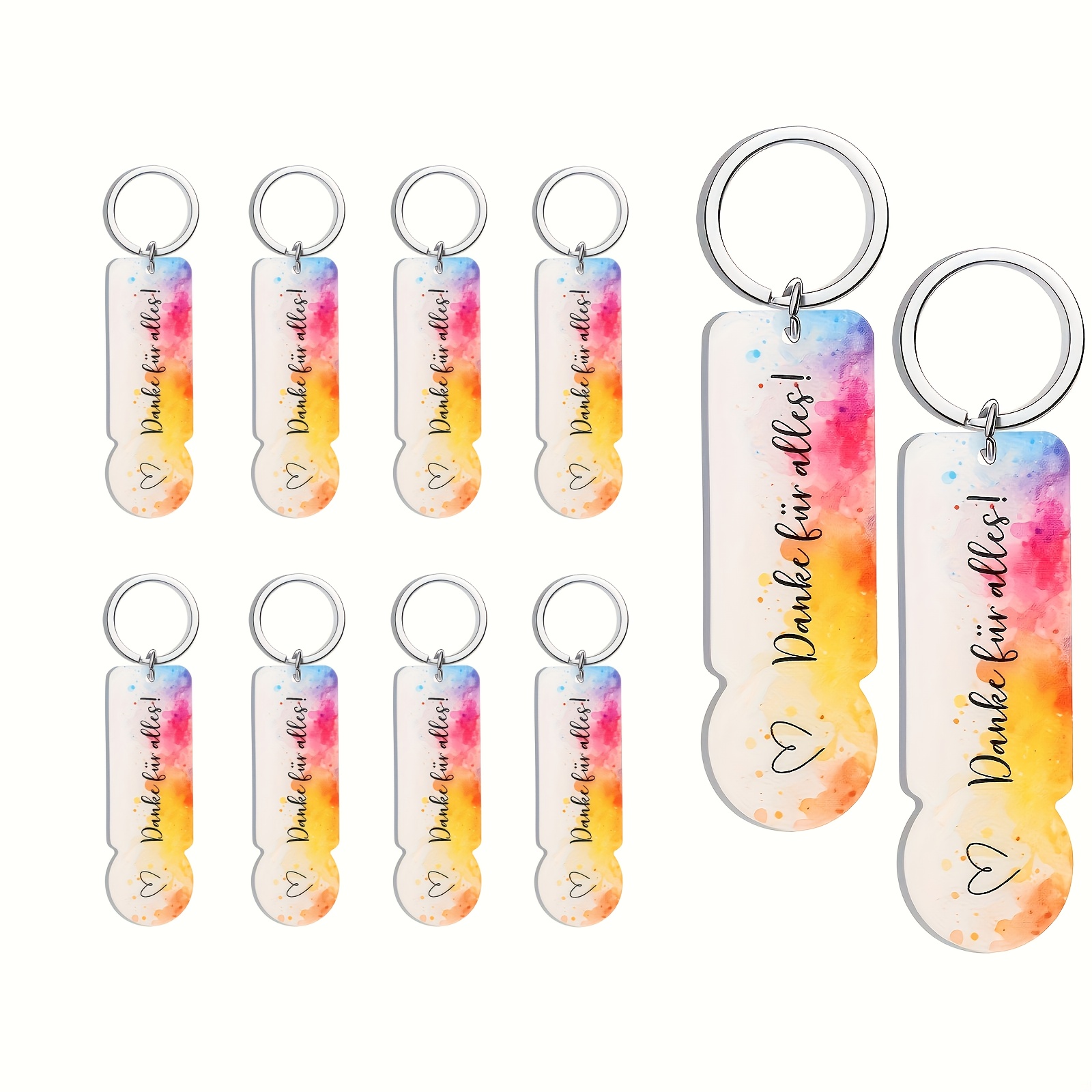 TEMU 10/20pcs Acrylic Shopping Trolley Tokens, Key Chains, Removable Shopping Chip Key Ring For Disassembling Shopping Trolley For Graduation,