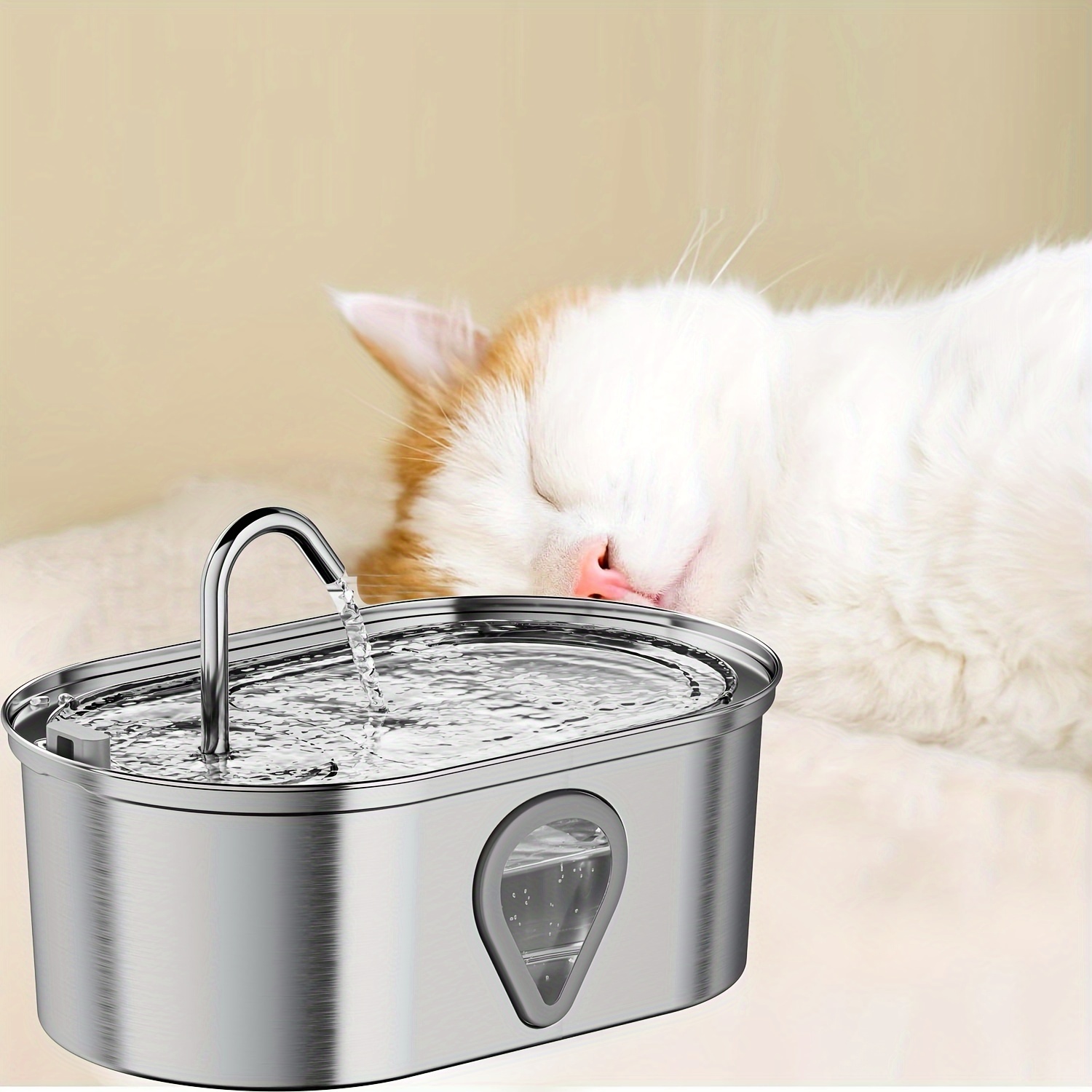 

Stainless Steel Pet Water Fountain Automatic Water Dispenser For Cat