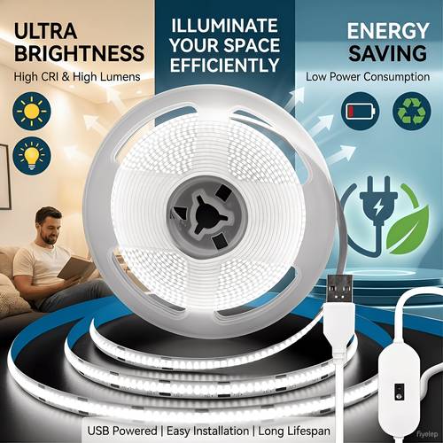 touch activated led white light strip bright non dimmable ideal for indoor bedroom and living room decor halloween christmas and wedding decorations wall accents and table accessories travel camping and parties as well